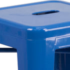 Flash Furniture Commercial Grade 24" High Backless Metal Indoor-Outdoor Counter Height Stool with Square Seat - Blue-Stack Quantity: 4-8