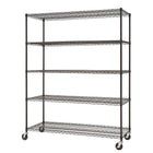 TRINITY Basics 5-Tier Wire Shelving Rack with Wheels, Black (TBFPB-0931)-Shelves adjustable in 1" increments