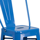 Flash Furniture 30" High Blue Metal Indoor-Outdoor Barstool with Back-Drain Hole in Seat