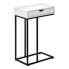 Monarch Specialties 3770 Accent Table - 25"H/White/Black Metal-Product dimensions: 15.75 Inch W x 9.45 Inch D x 24 Inch H