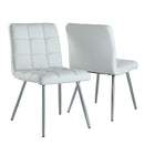 Monarch Specialties 1071 Dining Chair - White Leather-Look/Chrome - 2 Pack-Chic and modern white leather look finish