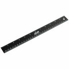 JAM Paper Stainless Steel Ruler with Non-Skid Backing - 12" - Black - 12 Pack-Color: Black Stainless Steel