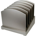 Victor Wood Incline File Desk Organizer, Classic Silver (S8601)-Incline design for easy viewing and access of files