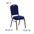 Flash Furniture HERCULES Series Crown Back Stacking Banquet Chair with Gold Vein Frame - Navy Blue Patterned Fabric-CA117 Fire Retardant Foam
