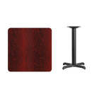 Flash Furniture 30'' Square Laminate Table Top, Mahogany with 22'' x 22'' Table-Height Base (XUMA3030T2222)-Mahogany Laminate Top