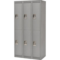 Kleton Ready to Assemble Steel Lockers, 2 Tiers, Bank of: 3 (FL368)-No. of Tiers: 2