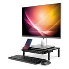 Allsop Metal Art Tri-Level Adjustable Monitor Stand with Drawer - Black-Designed for monitors up to 27 inches