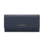 Champs RFID Trifold Expandable Wallet -  Navy-Faux leather, navy