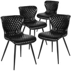 Flash Furniture Bristol Contemporary Upholstered Chair - Black Vinyl-Black Diamond Patterned Vinyl Upholstery