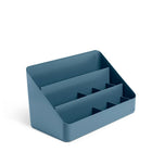 Poppin Desk Organizer - Slate Blue-Desktop Organizer & Equipped with three separate compartments and sliding fin dividers that move horizontally for greater flexibility