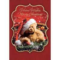 Merry Christmas, Teddy Bear, 18 Pack-Printed on premium coated card stock