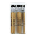 Charles Leonard Flat Easel Paint Brushes with 1/4" Wide Natural Stubby Handle, Black Bristle, 72/Pack (CHL73125)-Easel brushes for budding artists