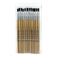 Charles Leonard Flat Easel Paint Brushes with 1/4" Wide Natural Stubby Handle, Black Bristle, 72/Pack (CHL73125)-Easel brushes for budding artists