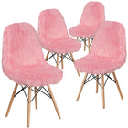 Flash Furniture Faux Fur Shaggy Chair, Light Pink (4DL8)-Contemporary Style