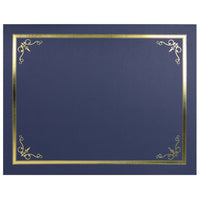 St. James Document/Certificate Holders - Gold Foil Border - Linen Finish - Navy Blue - 5 Pack - 83806-Add ceremony, elegance and sincerity to the act of giving recognition