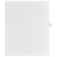 Mark Maker Legal Exhibit Index Tab White Single Tabs, 1/15th Cut, Letter Size, No Holes, Number 67, 25 Pack-White Single Tabs, 1/15th Cut