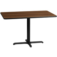 Flash Furniture 30'' x 48'' Rectangular Laminate Table Top, Walnut with 22'' x 30'' Table-Height Base (XUWA3048T2230)-Hospitality Table