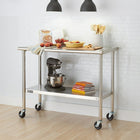 TRINITY EcoStorage Table with Wheels, Stainless Steel (TLS-0201C)-Rounded edges for safety
