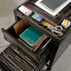 Sauder Foundry Road Mobile File Cabinet - Carbon Oak (1 Box)-Divided, open storage on top provides handy storage and access of office supplies.