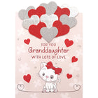 Rosedale Gold Greeting Cards/Envelopes - Happy Valentine's Day Granddaughter - Juvenile - 5-1/2" x 8" - 6 Pack-Printed on premium uncoated card stock