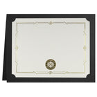 St. James Document/Certificate Holders - Gold Foil Border - Linen Finish - Black - 5 Pack - 83848-Suitable for horizontally or vertically oriented award certificates