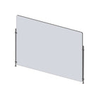 Mark Maker Rod Sneeze Guard - 42" W x 31.5" H panel 1/4" Clear Acrylic and 24" high aluminum rod set - no pass through-Optimal social distancing between two groups of people