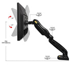 North Bayou 17"-27" Gas-Strut Desktop Dual Monitor Arm - F160-Upright lift distance: 10"