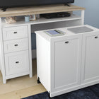 Sauder 53"W Cottage Road Credenza with Pull-Out Desk - White- Lower drawer holds letter-size hanging files