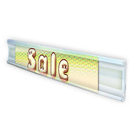 Azar Displays 1.5"H C-Channel, Clear (600059)-Made from extruded plastic and includes double-sided adhesive tape on the bottom