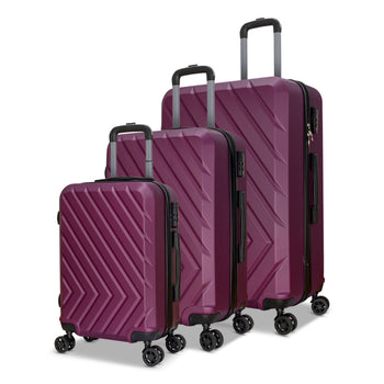 Nicci Highlander 3-Piece Luggage Set - Plum | staples.ca