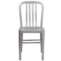 Flash Furniture Silver Metal Indoor-Outdoor Chair-Industrial Style Modern Chair