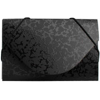 JAM Paper Plastic Business Card Case, Black/Black Composition Design, 5 Pack (2500 539g)-Black and black composition