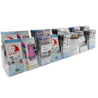 Azar Displays 2-Tier 16-Pocket Trifold Brochure Holder, 2 Pack (252816)-Made from acrylic
