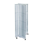 Azar Displays 16"W x 60"H 4-Sided Pinwheel Pegboard Display with Wheeled Base, Translucent Clear (700421-CLR)-Includes four panels & Acrylic Sign Holder strip and stands on a 28-1/2" wheeled base