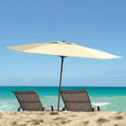 CorLiving UV and Wind Resistant Beach/Patio Umbrella, Warm White (PPU-610-U)-Auger attachment firmly anchors umbrella in sand or dirt