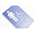 Futech Single Male Handicap Washroom Sign-Material: Plastic - Colour: Navy Blue