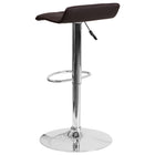 Flash Furniture Contemporary Brown Vinyl Adjustable Height Barstool with Quilted Wave Seat & Chrome Base-Quilted Design Covering