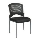 Pro-Line Visitors Chair with Ventilated Plastic Wrap Around Back, Black-Black Fabric Padded Seat