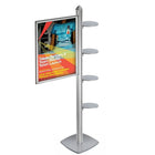 Azar Displays Sky Tower Display with Round Shelves (300296-SLV)-Dimensions: 28H x 22W"