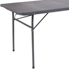 Flash Furniture 30"W x 72"L Bi-Fold Dark Grey Plastic Folding Table with Carrying Handle-220 lb. Static Load Capacity
