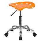 Flash Furniture Vibrant Orange Tractor Seat & Chrome Stool-Orange Finish