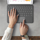 Logitech Combo Touch Trackpad Case for iPad (7th, 8th, & 9th generation) - Graphite-Designed to look and feel like a natural extension of your iPad. The lightweight case keeps your device safe from scuffs, scratches, and spills, with premium materials that are soft to the touch.
