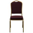 Flash Furniture HERCULES Crown Back Stacking Banquet Chair with Gold Frame - Burgundy Patterned Fabric-Multipurpose Banquet Chair