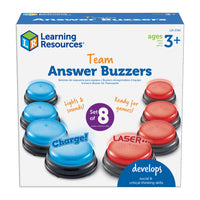 Learning Resources Team Answer Buzzers - Assorted-Buzz in and win with this set of 8 game show buzzers designed for team games!