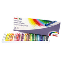 Pentel Oil Pastels - 25 Pack-Brilliant colours apply smoothly and are easy to use, great for beginners or advanced level artists