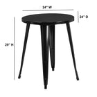 Flash Furniture 24" Round Black Metal Indoor-Outdoor Table-Top Size: 24" Round