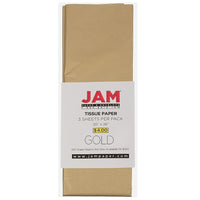 JAM Paper Tissue Paper, Gold Flat, 15 Pack (7335485g)-Gold flat