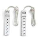 NXT Technologies NX54311-CA 6-Outlet Surge Protector, White, 2 Pack-6 standard outlets