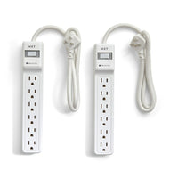 NXT Technologies NX54311-CA 6-Outlet Surge Protector, White, 2 Pack-6 standard outlets