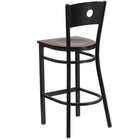 Flash Furniture HERCULES Series Black Circle Back Metal Restaurant Barstool - Walnut Wood Seat - 2 Pack-.625" Thick Plywood Seat